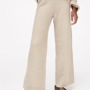 Zara Oatmeal Knit Wide Leg Sweater Pants NWOT M